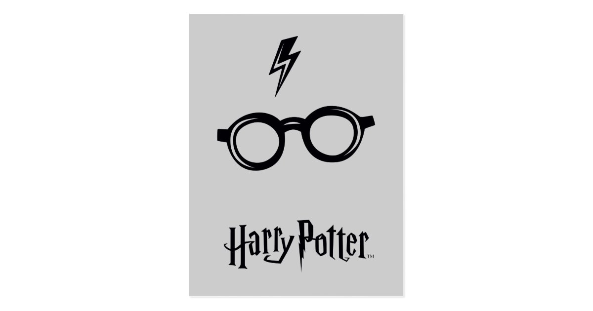 BlitzNarbe und Gläser Harry PotterBann Postkarte Zazzle.de