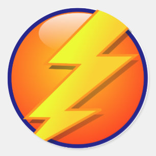 Blitz- oder Energiekikonvektor Runder Aufkleber