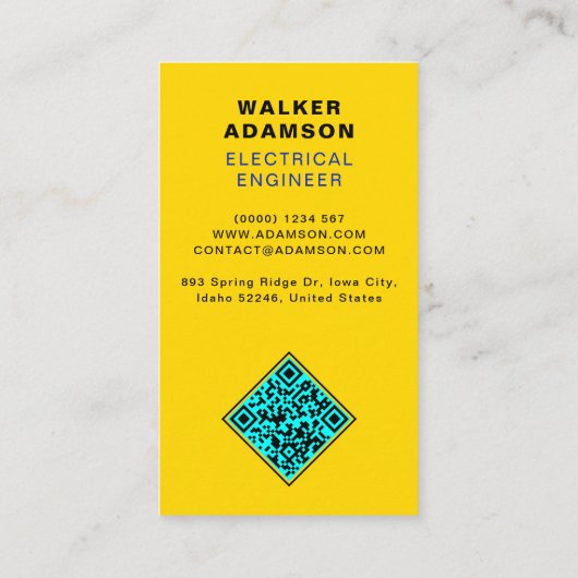 (Blitz-QR-Code) Elektrischer Arbeitselektrischer Visitenkarte (Rückseite)