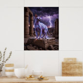 Blitz-Sphinx Geladener Tempel Kunst Poster (Küche)