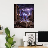 Blitz-Sphinx Geladener Tempel Kunst Poster (Heimbüro)