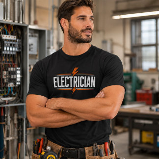 Blitz-T-Shirt Elektriker Leben Arbeit Tee