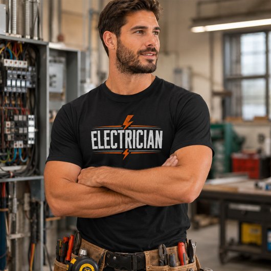 Blitz-T-Shirt Elektriker Leben Arbeit Tee