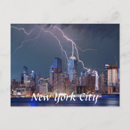 Blitz über New York City Postcard Postkarte (Vorderseite)