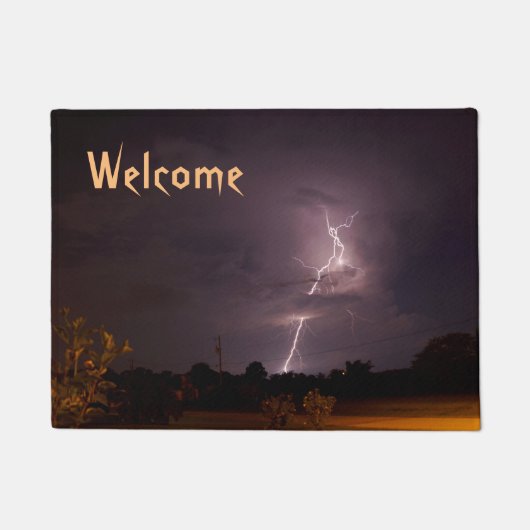 Blitzabend Sturm Willkommen Türmchen Fußmatte (Vorderseite)