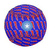 Blitzbolzen rot/blau personalisiert baseball (Rückseite)