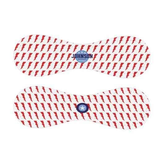 Blitzbolzen rot-blau personalisiert baseball (Paneele)