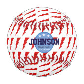 Blitzbolzen rot-blau personalisiert baseball (Vorderseite)