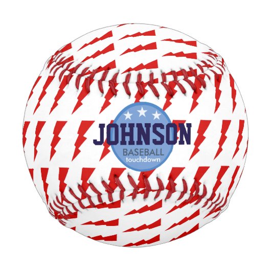 Blitzbolzen rot-blau personalisiert baseball (Vorderseite)