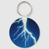 Blitzbolzen über blauem Hintergrund Schlüsselanhänger (Vorderseite)