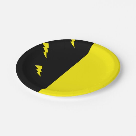 Blitzbolzenmuster Pappteller (Schrägansicht)