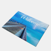 Blitze am Navarra Beach Pier Doormat Fußmatte (Schrägansicht)