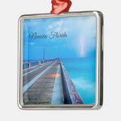 Blitze am Navarra Beach Pier Ornament Aus Metall (Links)