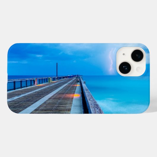 Blitze am Navarre Beach Pier Case-Mate iPhone Hülle (Rückseite (Horizontal))