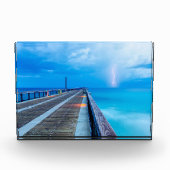 Blitze am Navarre Beach Pier Fotoblock (Vorderseite)