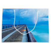 Blitze am Navarre Beach Pier Große Geschenktüte (Vorderseite)
