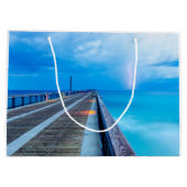 Blitze am Navarre Beach Pier Große Geschenktüte (Rückseite)
