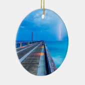 Blitze am Navarre Beach Pier Keramik Ornament (Rechts)