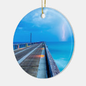 Blitze am Navarre Beach Pier Keramik Ornament (Links)