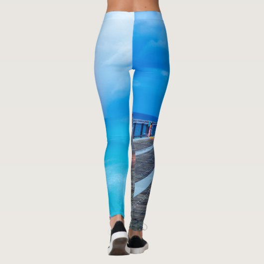 Blitze am Navarre Beach Pier Leggings (Rückseite)
