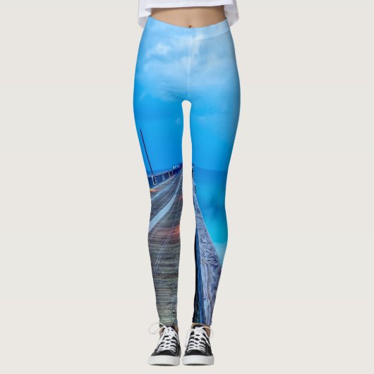 Blitze am Navarre Beach Pier Leggings (Vorderseite)