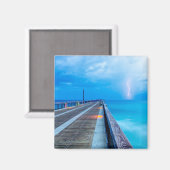 Blitze am Navarre Beach Pier Magnet (Vorderseite/Rückseite)