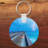 Blitze am Navarre Beach Pier Schlüsselanhänger (Vorderseite)