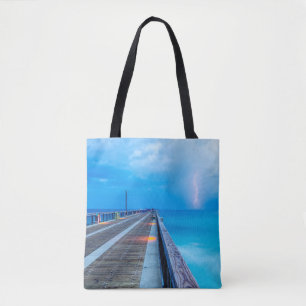 Blitze am Navarre Beach Pier Tasche