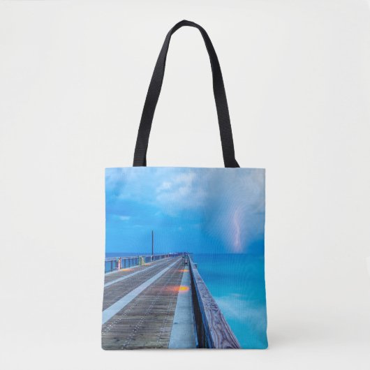 Blitze am Navarre Beach Pier Tasche (Vorderseite)
