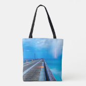 Blitze am Navarre Beach Pier Tasche (Rückseite)