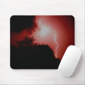 Blitze am roten Himmel Mousepad (Mit Mouse)
