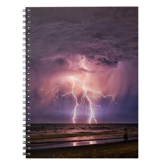 Blitze am Strand auf dem Notebook Notizblock (Vorderseite)