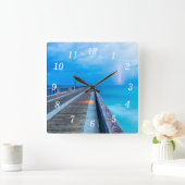 Blitze bei Navarre Beach Pier Wall Clock Quadratische Wanduhr (Zuhause)