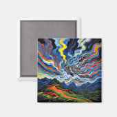 Blitze beleuchten den Himmel Magnet (Vorderseite/Rückseite)