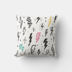 Blitze Bolzen Vintages Set. Hand Drawn Doodle Lig Kissen