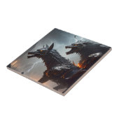 Blitze Cyborg-Wölfe Fliese (Seite)