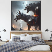 Blitze Cyborg-Wölfe Leinwanddruck (Insitu (Schlafzimmer))