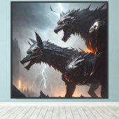 Blitze Cyborg-Wölfe Leinwanddruck (Insitu (Holzboden))