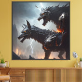 Blitze Cyborg-Wölfe Leinwanddruck (Insitu (Wohnzimmer))
