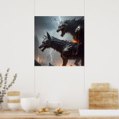 Blitze Cyborg-Wölfe Poster (Küche)