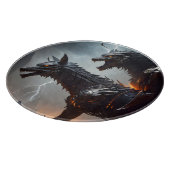 Blitze Cyborg-Wölfe Schneidebrett (Ecke)