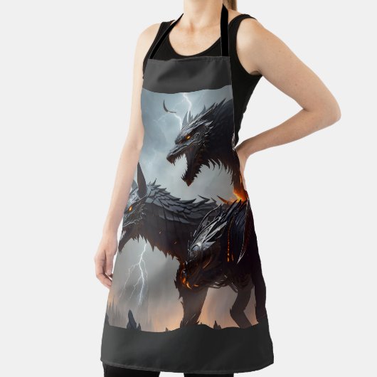 Blitze Cyborg-Wölfe Schürze (InSitu)