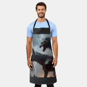 Blitze Cyborg-Wölfe Schürze (Getragen)