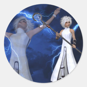 Blitze - Fantasie/Anime-Aufkleber Runder Aufkleber