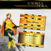 Blitze goldfarbene, glänzende Glitzer Stars auffal Visitenkarte