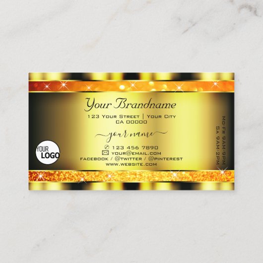 Blitze goldfarbene, glänzende Glitzer-Stars hinzuf Visitenkarte (Rückseite)