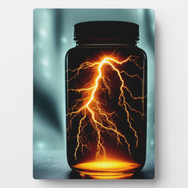 Blitze in einer Flasche mit einem digitalen Kunstt Fotoplatte