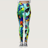 Blitze Niedliche Butterfly Collage entworfen Leggings (Vorderseite)