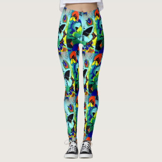 Blitze Niedliche Butterfly Collage entworfen Leggings