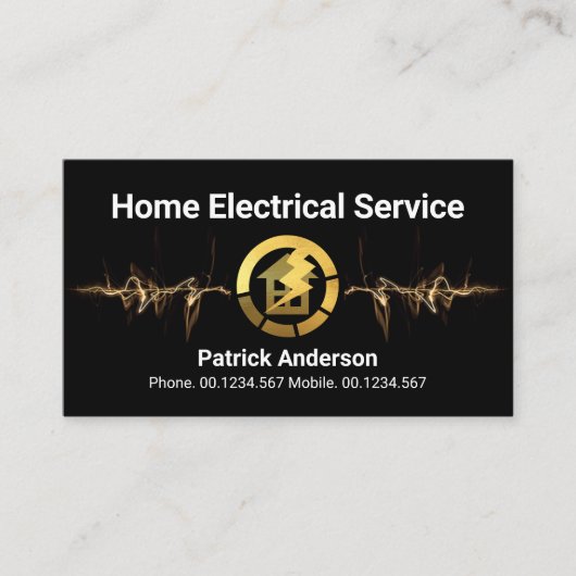 Blitze Power Gold Zuhause Power Visitenkarte (Vorderseite)